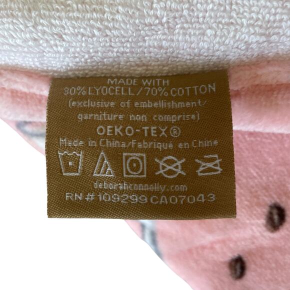 Deborah Connolly Espresso Martini Pink Velour Bath Towel 30x54 Set of 2 New - Picture 4 of 12